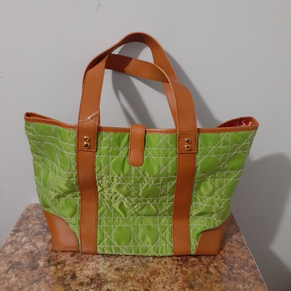 Lilly Pulitzer Off The Wagon Quilted Green Canvas Tote Shoulder Bag - Picture 8 of 8